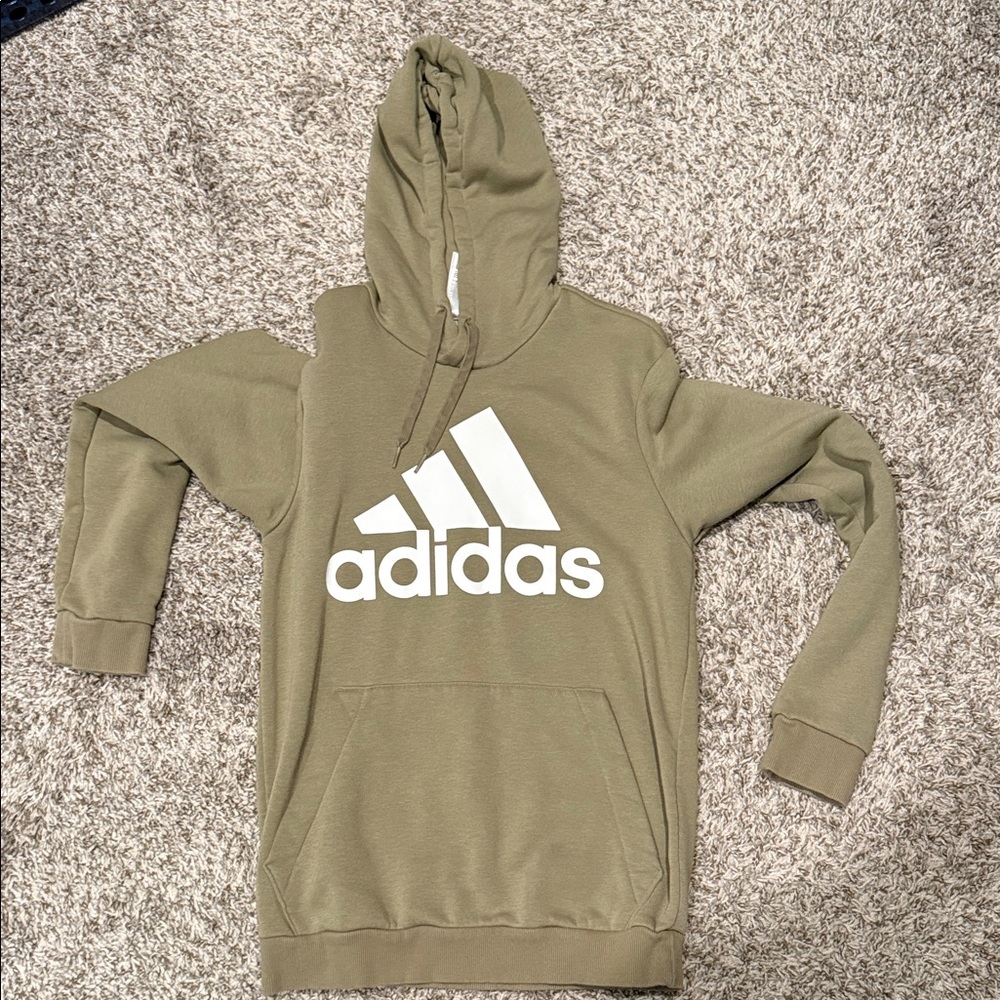Adidas Khaki Green Pullover Hoodie